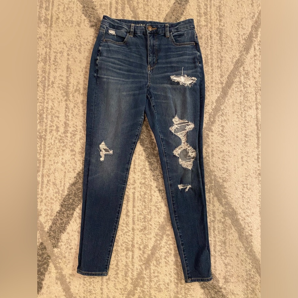 American Eagle Womens Jeans 6 Regular Blue The Dream Curvy High Rise Jegging